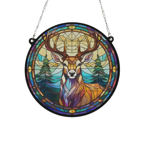 Stag 2 Stained Glass Effect Suncatcher